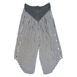 More Rockin Womens Color Way Wide Leg Crop Pants SZ S/M Pull On Striped $110